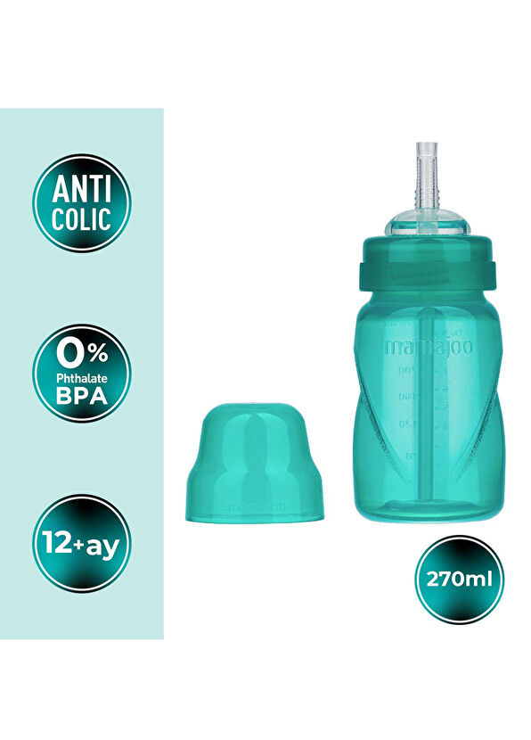 Mamajoo Yeşil Akıtmaz Antikolik 12 Ay+ Pipetli Alıştırma Bardağı 270 ml - 2