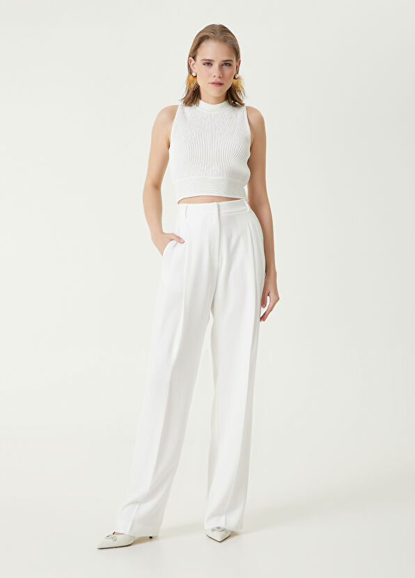 Beymen Club Beyaz Palazzo Pantolon - 1