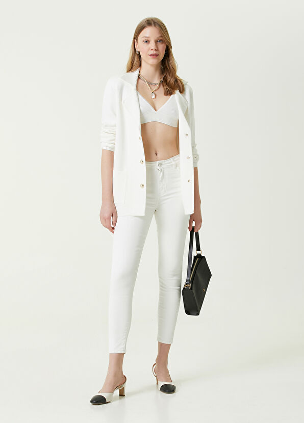 Beymen Club Kırık Beyaz Kaplamalı Skinny Jean Pantolon - 1
