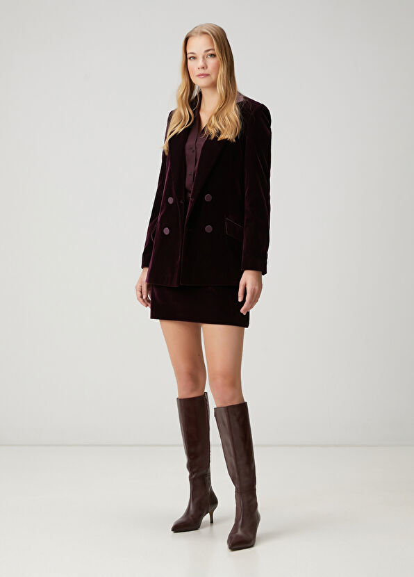 Beymen Club Plum Double-Breasted Evening Jacket - 3