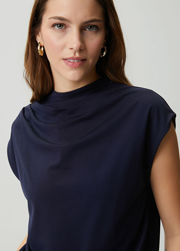 Beymen Club Lacivert Drape Detaylı T-shirt - 2