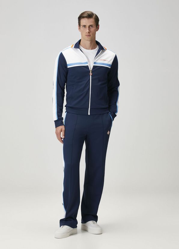 Casablanca Navy Blue Pique Track Pants - 1