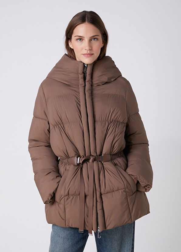 Beymen Club Brown Hooded Puffer Coat - 4