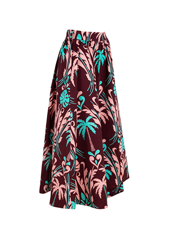 Elissa Studio Sonia Palmiye Desenli Kadın Maxi Etek - 3