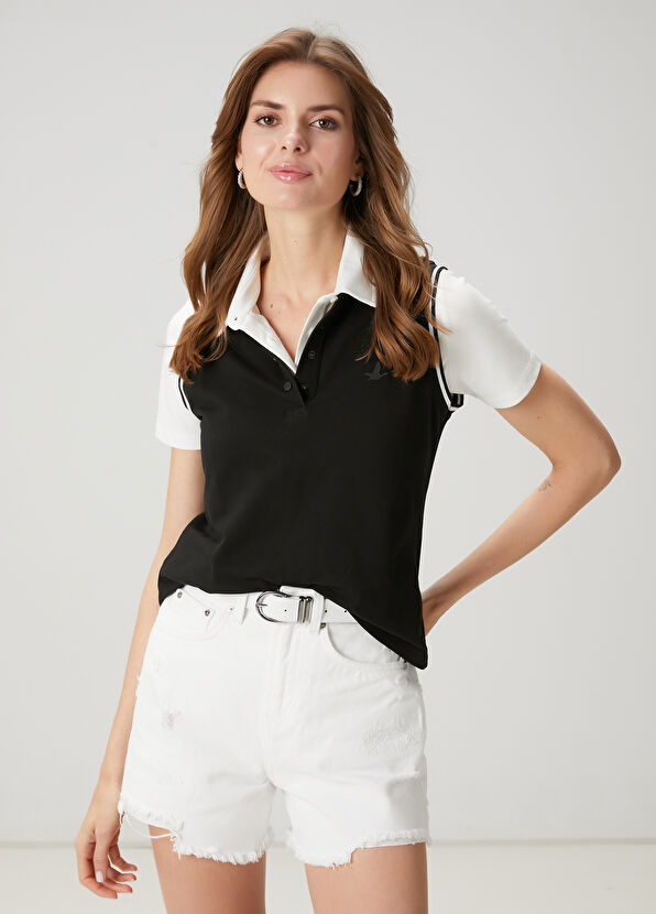 Beymen Club Black Polo Neck T-Shirt - 1