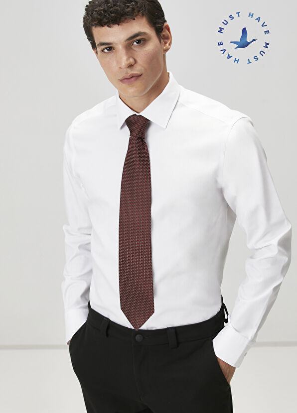 Beymen Club Comfort Fit Beyaz Klasik Non-iron Oxford Gömlek - 1