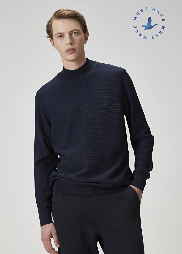 Beymen Club Navy Blue Half Turtleneck Sweater - 1