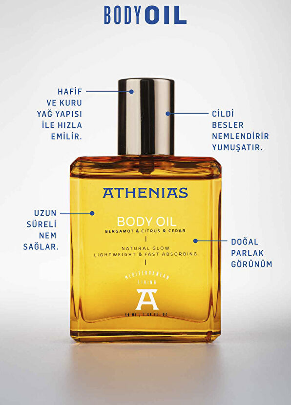 Athenias 21 Çeşit Organik Yağ ve Ekstrakt İçeren Nemlendirici & Parlaklık Veren Yüz ve Vücut Yağı 50 ml - 2