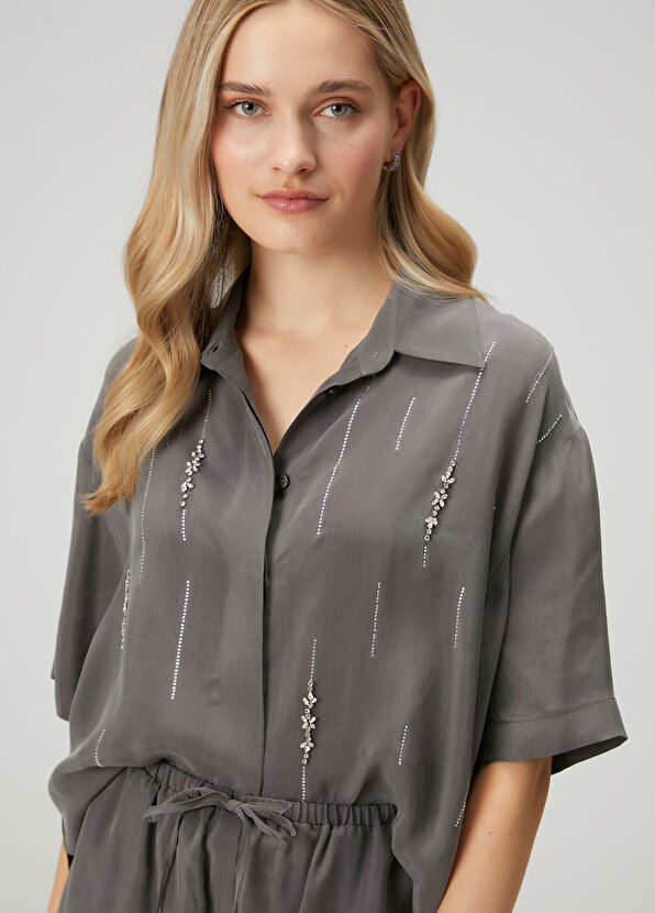 Beymen Club Anthracite Stone Cupro Shirt - 2