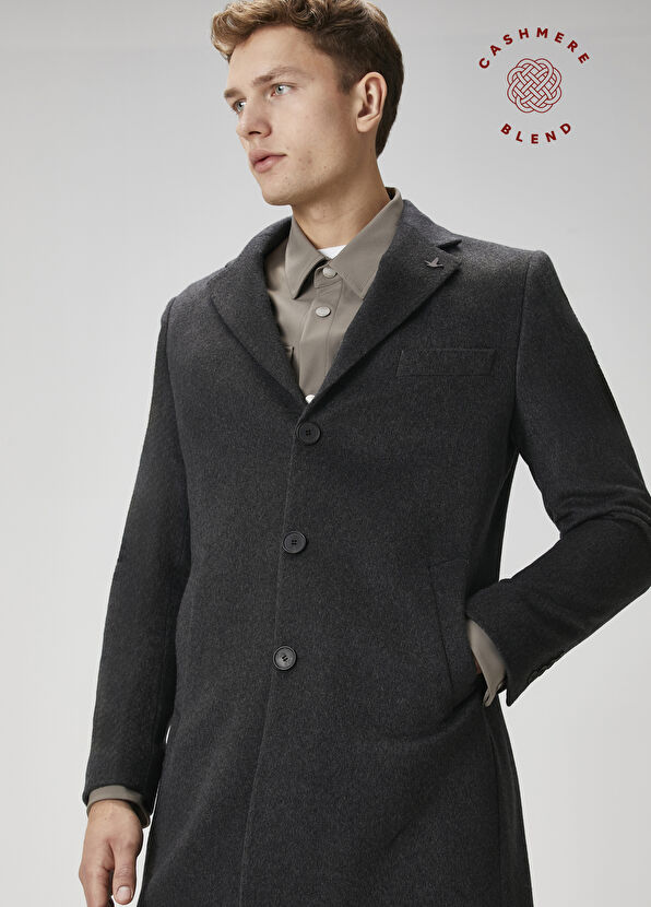 Beymen Club Anthracite Premium Italian Cashmere Overcoat - 1