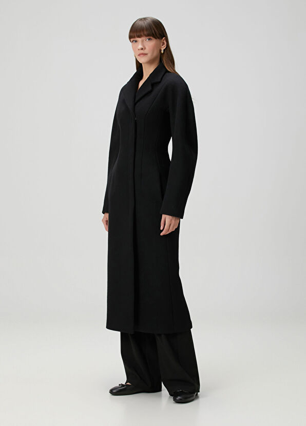 Siyah Yün Palto - Görsel 3