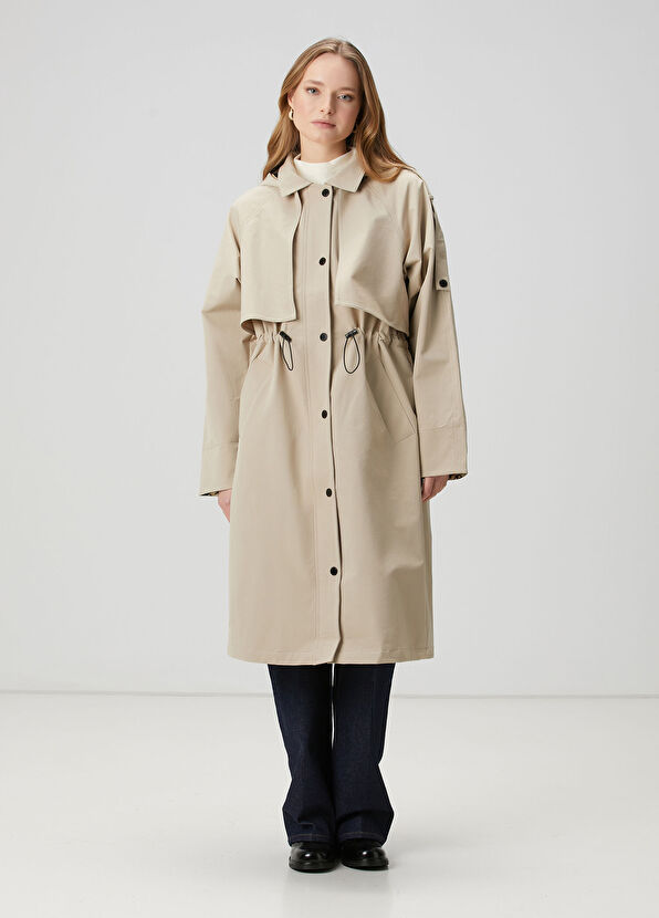 Beymen Club Light Beige Hooded Trench Coat - 4