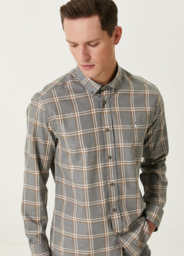 Beymen Club Comfort Fit Gri Ekose Gömlek - 2