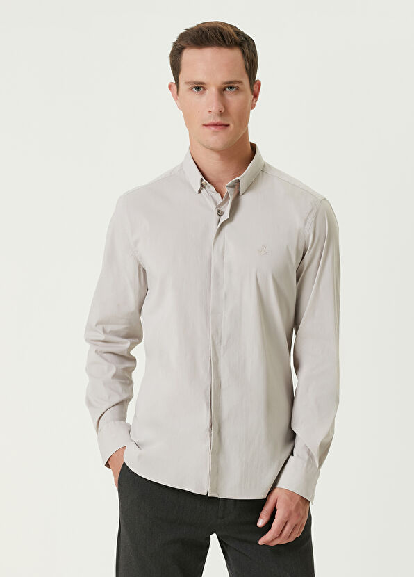 Beymen Club Slim Fit Bej Stretch Gömlek - 1