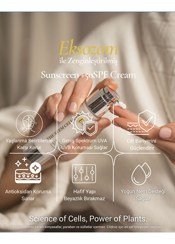 The Stem Cell Lab 101 Sun Cream SPF50+ Eksozom ile Zenginleştirilmiş Güneş Kremi 50 ml	 - 2