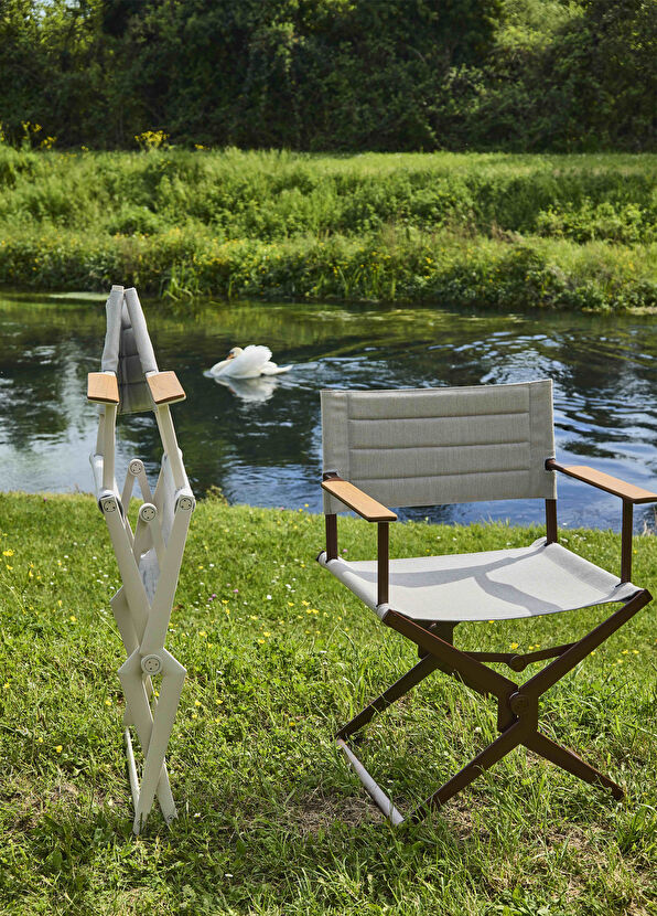 YAAZ Saye Smokey Quartz Folding Director's Chair - 2