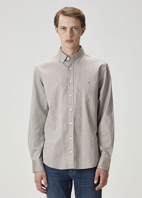 Beymen Club Comfort Fit Mink Oxford Shirt - 2