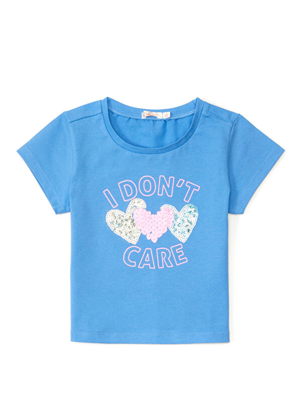 Billieblush Açık Mavi Yazı Baskılı Kız Çocuk T-shirt - 1