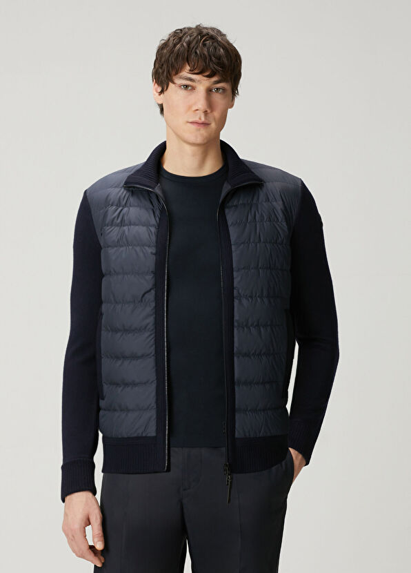 Lacivert Kapitone Garnili Mont - Görsel 2