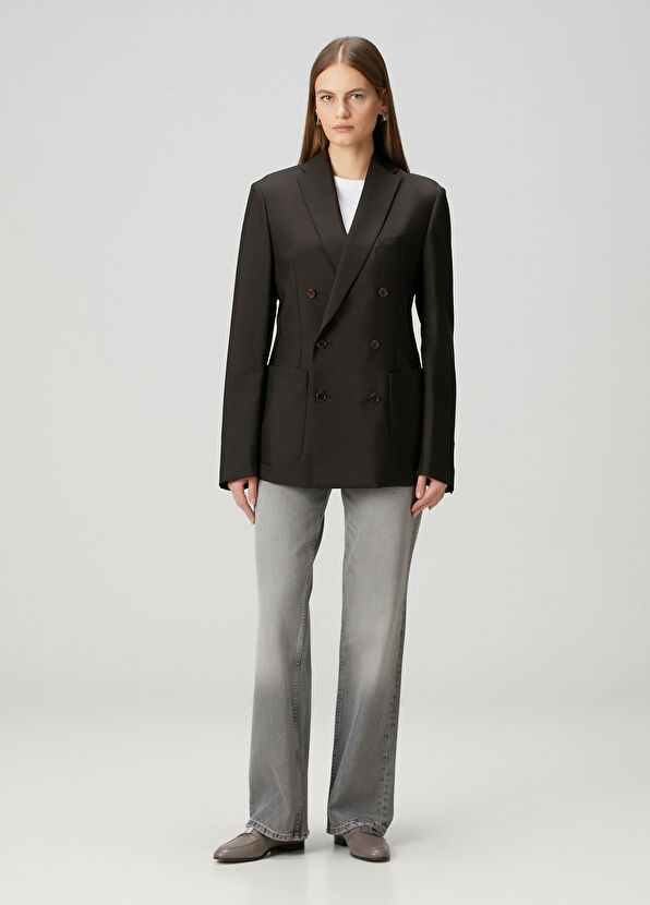 Meta Campania Collective Brown Double-Breasted Wool Jacket - 2