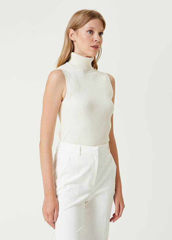 Beymen Club Off-White Sleeveless Basic Sweater - 4