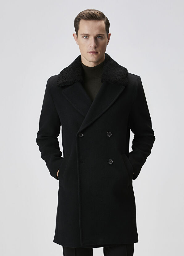Beymen Club Black Italian Wool Double-Breasted Coat - 1