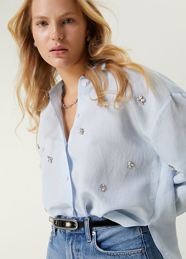 Beymen Club Açık Mavi Serpme Taşlı Gömlek - 2