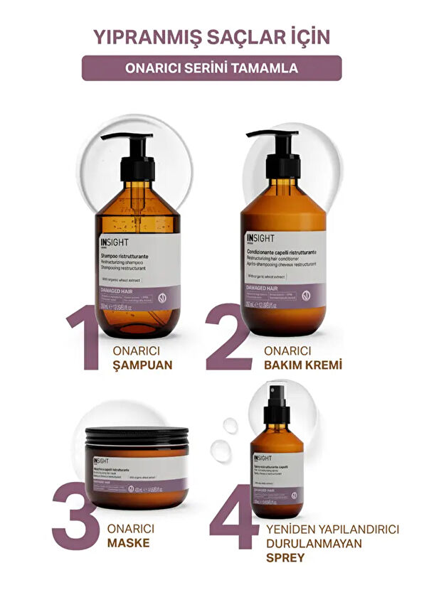 Insight Damaged Hair Restructurizing Repair Hair Mask 400 ml - 3