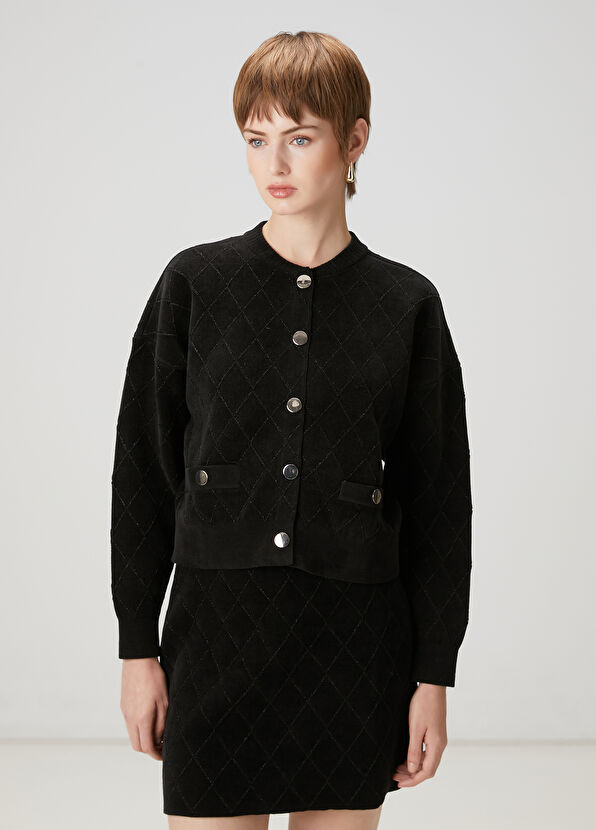 Beymen Club Siyah Simli Triko Hırka - 1