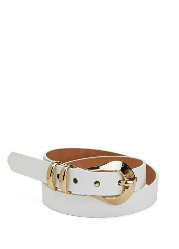 Beymen Club Beyaz Kadın Deri Kemer - 1