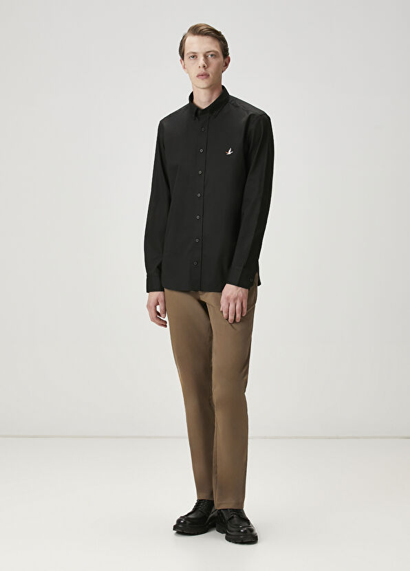 Beymen Club Slim Fit Black Oxford Shirt - 2