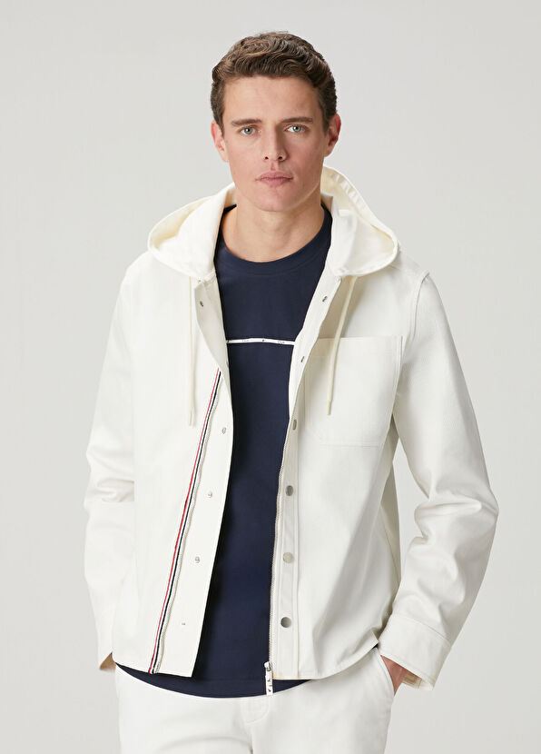 Beymen Club Beyaz Kapüşonlu Dış Gömlek - 2