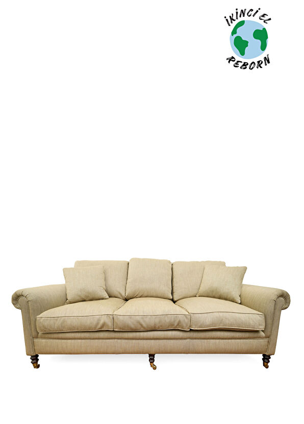 Nish Solutions George Smith Stilinde Bej Üçlü Kanepe - 1