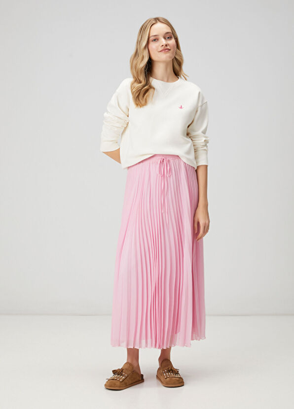 Beymen Club Pembe Pileli Midi Şifon Etek - 1