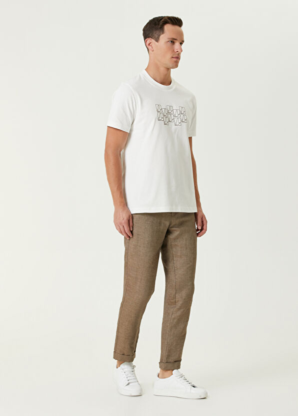 Beymen Club Beyaz Küçük Kaz Nakışlı T-shirt - 3