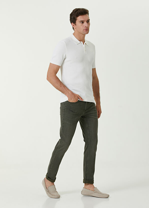 Beymen Club Kırık Beyaz Polo Yaka Kaz Nakışlı T-shirt - 2