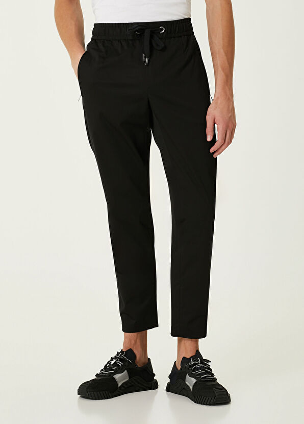 Siyah Beli Kordonlu Pantolon - Görsel 4