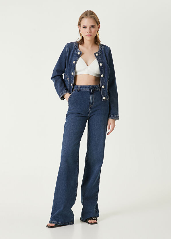 Beymen Club Mavi Flared Jean Pantolon - 1