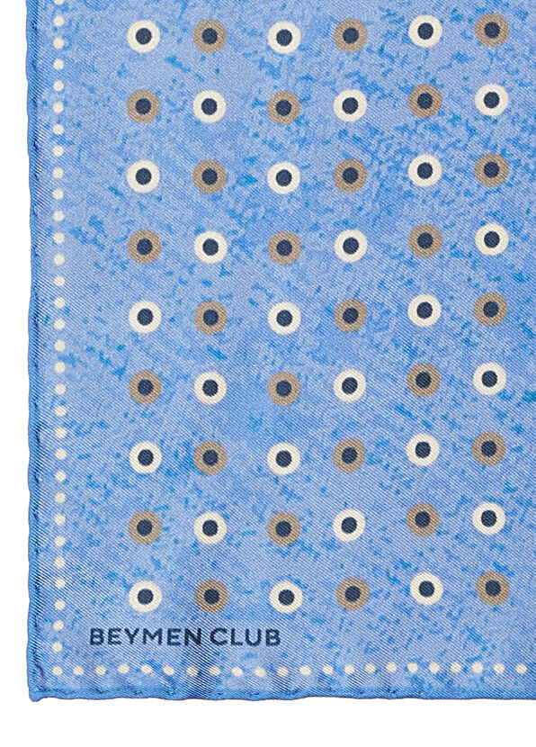 Beymen Club Blue Micro Patterned Silk Pocket Square - 2