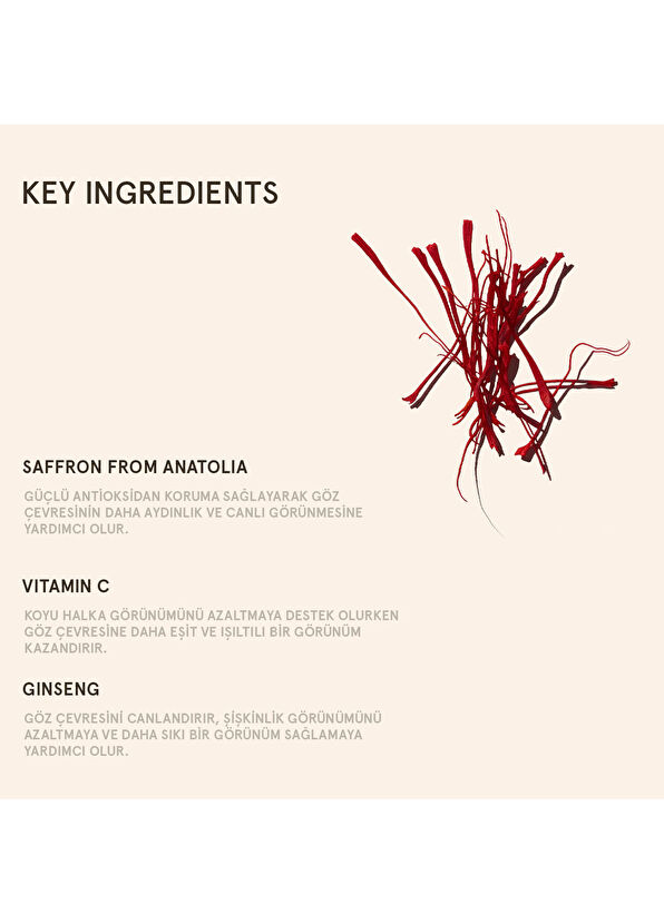 Pelcare Saffron Brightening Eye Cream Aydınlatıcı Göz Kremi 20 ml - 4