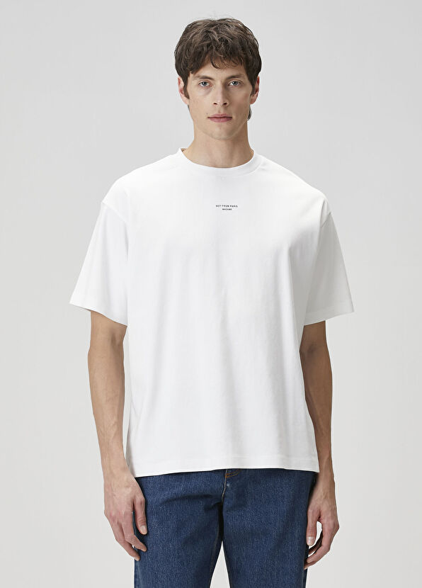 Drôle De Monsieur Beyaz Logo Baskılı T-shirt - 1