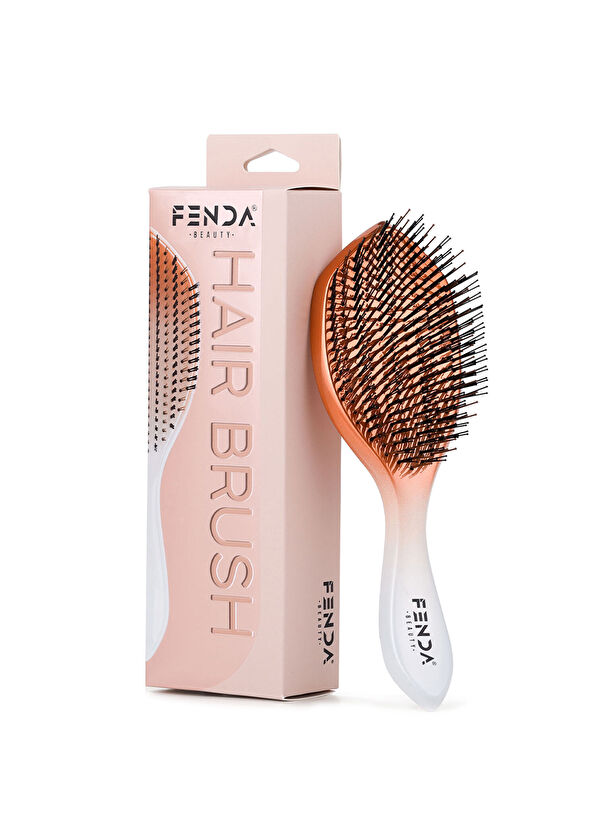 FENDA Profesyonel Supernova Coral 4 Pinli Geniş Başlık Turuncu Saç Fırçası  - 1