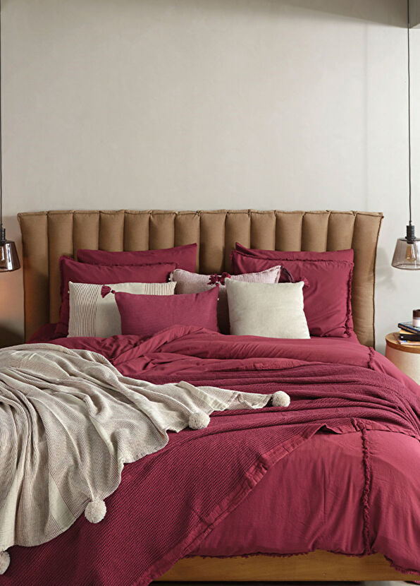 Buldan's Bürümcük Vişne Pamuklu Nevresim Takımı - 2