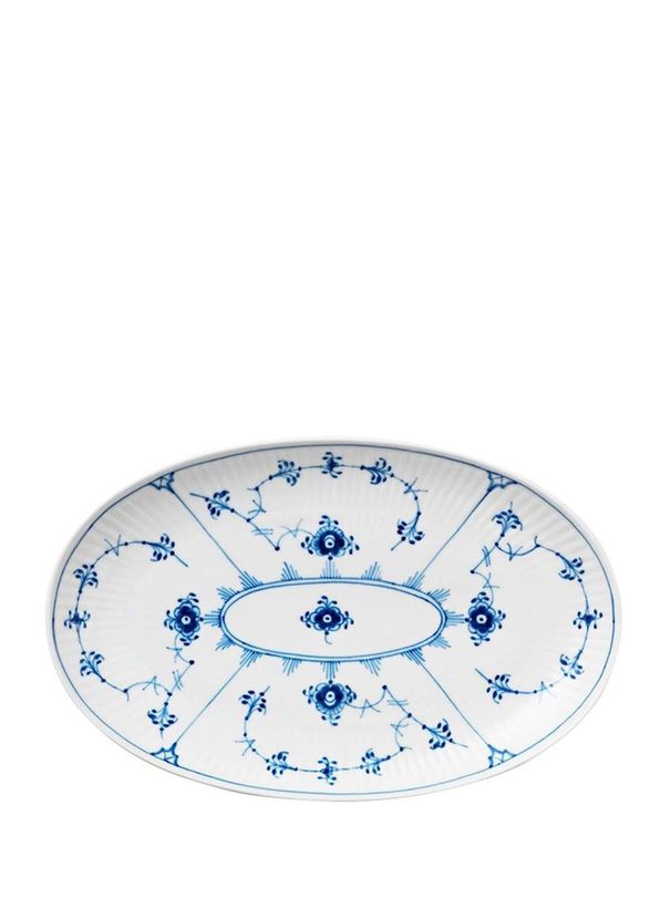 Royal Copenhagen Blue Fluted Plain Porcelain Oval Serving Plate 23 cm - 1