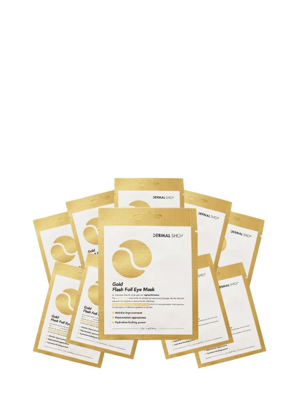 Dermal 3 Layer Gold Gold Flash Foil Paper Eye Mask Against Under Eye Bags 10 x 4 gr - 1
