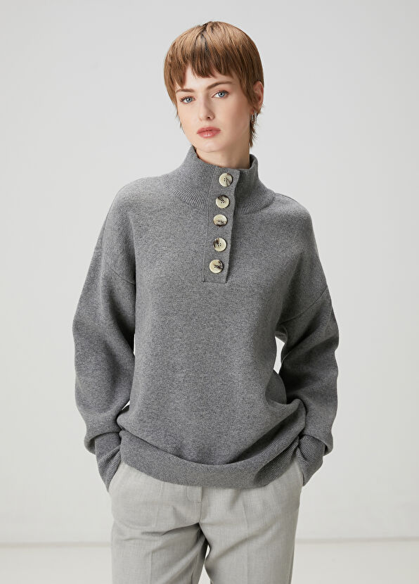 Beymen Club Gray Wool Sweater - 1