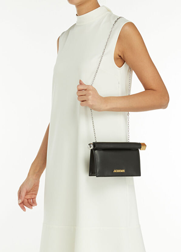 The Small Rond Carré Siyah Kadın Deri El Portföyü - Görsel 3