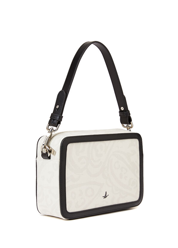 Beymen Club Siyah Beyaz Kadın Kanvas Çapraz Çanta - 2
