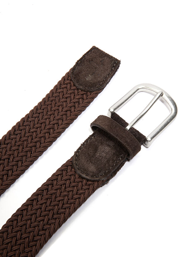 Beymen Club Kahverengi Lastik Örgülü Erkek Kemer - 2