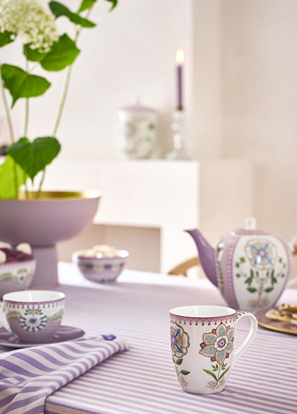 Pip Studio - Lily & Lotus Mor Porselen Kupa - Mor